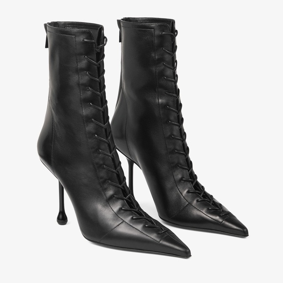 New JIMMY CHOO Scarlett 95 leather lace-up boots $1,595 40 - Picture 1 of 13